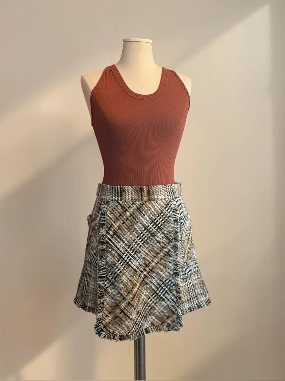 Free People Intimately‎ Speed Dial Ribbed Bodysuit Rust Orange XS